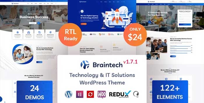 Braintech v2.3.1 - Technology & IT Solutions WordPress Theme