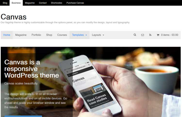 Canvas- Woothemes WordPress Theme free download