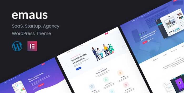 Emaus v1.3.4 - SaaS App and Startup Elementor WordPress Theme free download