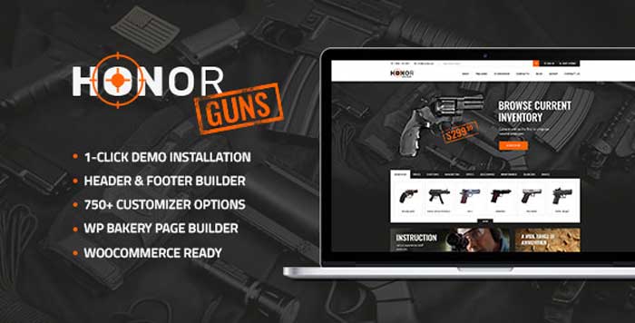 Honor v1.3.0 - Shooting Club & Weapon Store Theme free download