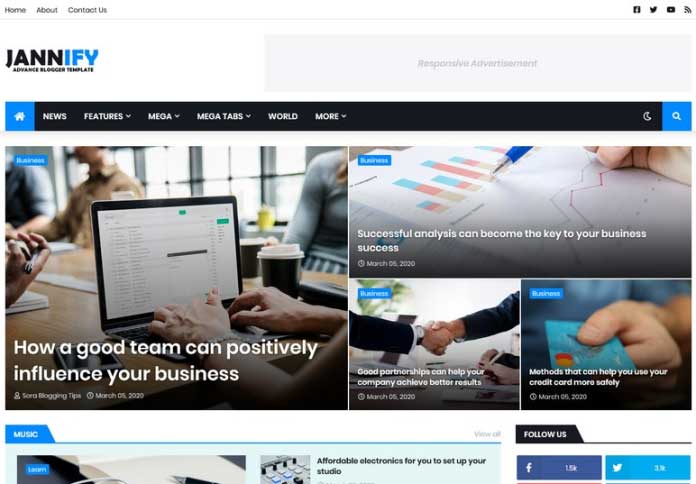 Jannify Responsive Blogger Template free download