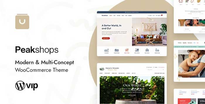 Download free PeakShops - Modern & Multi-Concept WooCommerce Theme
