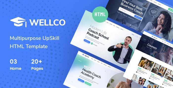 Download free Wellco - Life Coach and Online Courses HTML Template