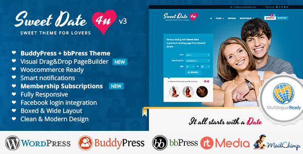 Sweet Date v3.7.2 - More than a WordPress Dating Theme