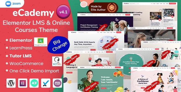 eCademy v4.9.9 - Elementor LMS & Online Courses Theme